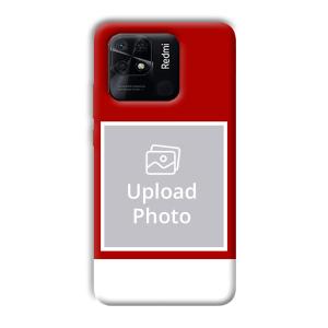 Red & White Customized Printed Back Cover for Xiaomi Redmi 10 Power