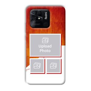 Red White Background Customized Printed Back Cover for Xiaomi Redmi 10 Power