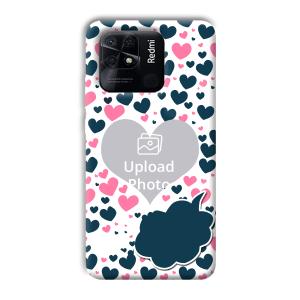 Blue & Pink Hearts Customized Printed Back Cover for Xiaomi Redmi 10 Power