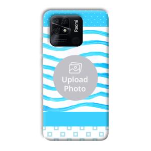 Blue Wavy Design Customized Printed Back Cover for Xiaomi Redmi 10 Power