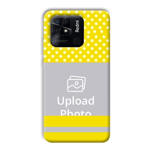 White & Yellow Customized Printed Back Cover for Xiaomi Redmi 10 Power