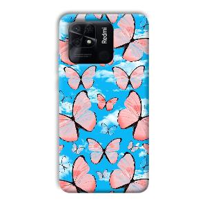 Pink Butterflies Phone Customized Printed Back Cover for Xiaomi Redmi 10 Power