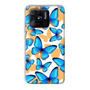 Blue Butterflies Phone Customized Printed Back Cover for Xiaomi Redmi 10 Power
