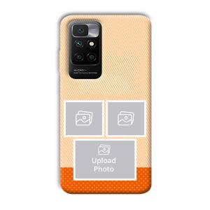 Orange Background Customized Printed Back Cover for Redmi 10 Prime