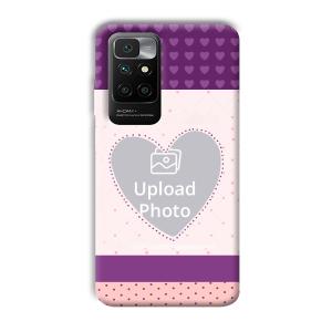 Purple Hearts Customized Printed Back Cover for Redmi 10 Prime