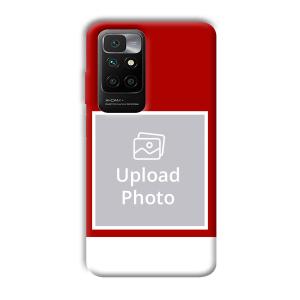 Red & White Customized Printed Back Cover for Redmi 10 Prime