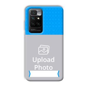 Sky Blue & White Customized Printed Back Cover for Redmi 10 Prime