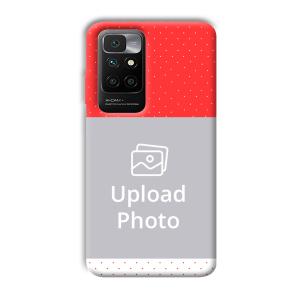 Red White Customized Printed Back Cover for Redmi 10 Prime