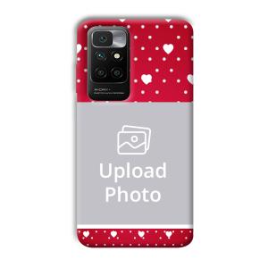 White Hearts Customized Printed Back Cover for Redmi 10 Prime