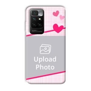 Pink Check Customized Printed Back Cover for Redmi 10 Prime