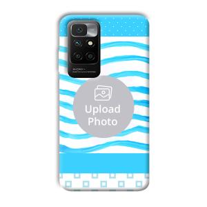Blue Wavy Design Customized Printed Back Cover for Redmi 10 Prime