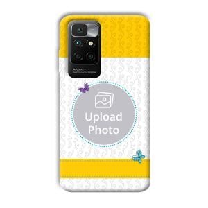 Butterflies & Yellow Customized Printed Back Cover for Redmi 10 Prime