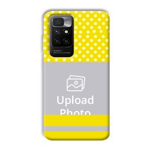 White & Yellow Customized Printed Back Cover for Redmi 10 Prime