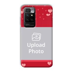 Red Pink  Customized Printed Back Cover for Redmi 10 Prime