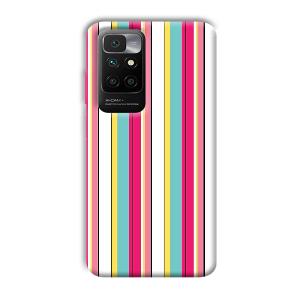 Lines Pattern Phone Customized Printed Back Cover for Redmi 10 Prime