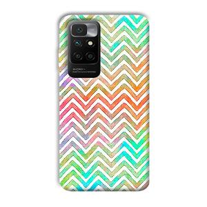 White Zig Zag Pattern Phone Customized Printed Back Cover for Redmi 10 Prime