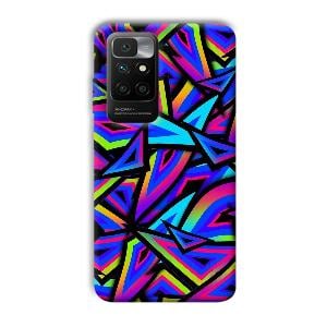 Blue Triangles Phone Customized Printed Back Cover for Redmi 10 Prime