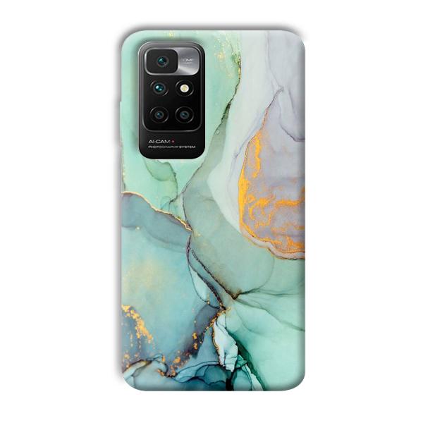 Green Marble Phone Customized Printed Back Cover for Redmi 10 Prime