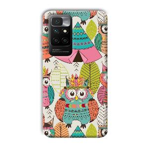 Fancy Owl Phone Customized Printed Back Cover for Redmi 10 Prime