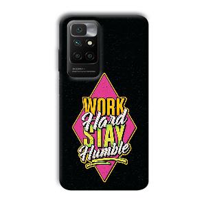 Work Hard Quote Phone Customized Printed Back Cover for Redmi 10 Prime
