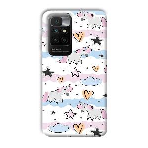 Unicorn Pattern Phone Customized Printed Back Cover for Redmi 10 Prime