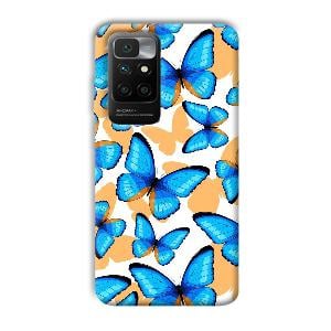 Blue Butterflies Phone Customized Printed Back Cover for Redmi 10 Prime