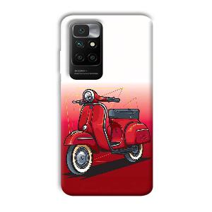 Red Scooter Phone Customized Printed Back Cover for Redmi 10 Prime