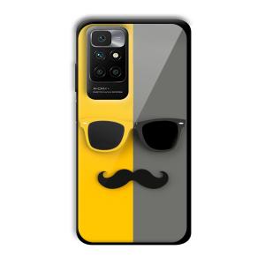 Yellow and Grey Sunglass Customized Printed Glass Back Cover for Redmi 10 Prime