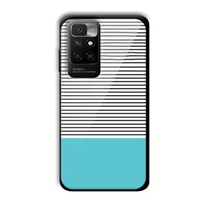 Cyan Stripes Customized Printed Glass Back Cover for Redmi 10 Prime