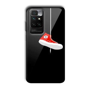 Red Sneaker Customized Printed Glass Back Cover for Redmi 10 Prime