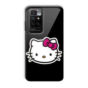 Cute Kitty Customized Printed Glass Back Cover for Redmi 10 Prime