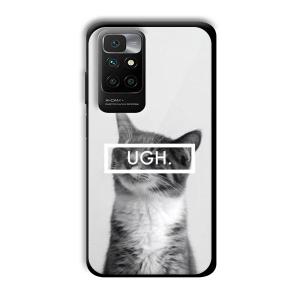 UGH Irritated Cat Customized Printed Glass Back Cover for Redmi 10 Prime