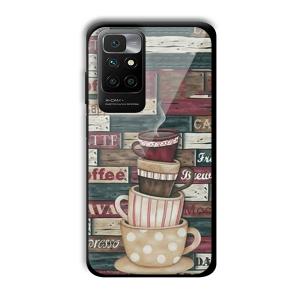 Coffee Design Customized Printed Glass Back Cover for Redmi 10 Prime