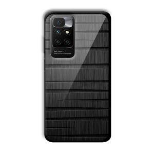 Black Wooden Pattern Customized Printed Glass Back Cover for Redmi 10 Prime