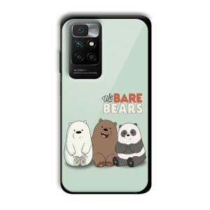 We Bare Bears Customized Printed Glass Back Cover for Redmi 10 Prime