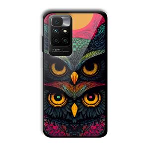 2 Owls Customized Printed Glass Back Cover for Redmi 10 Prime