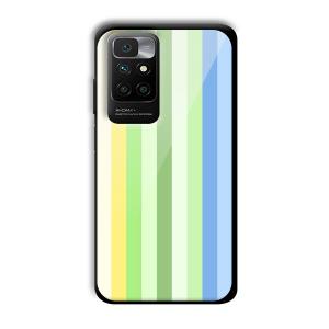 Green and Blue Customized Printed Glass Back Cover for Redmi 10 Prime