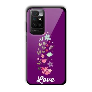 Purple Love Customized Printed Glass Back Cover for Redmi 10 Prime