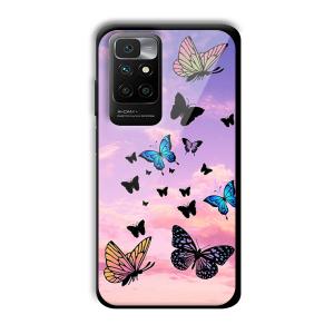 Butterflies Customized Printed Glass Back Cover for Redmi 10 Prime