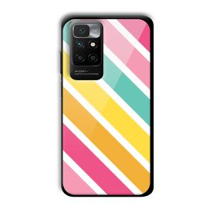 Solid Stripes Customized Printed Glass Back Cover for Redmi 10 Prime