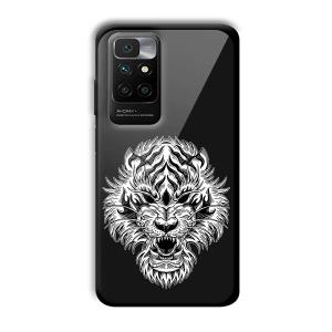 Angry Lion Customized Printed Glass Back Cover for Redmi 10 Prime