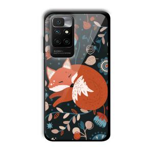 Sleepy Fox Customized Printed Glass Back Cover for Redmi 10 Prime