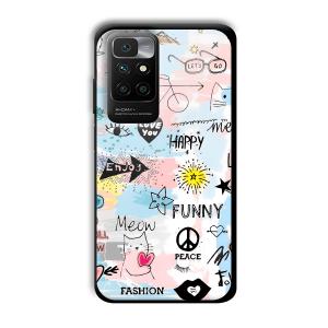 Illustrations Customized Printed Glass Back Cover for Redmi 10 Prime