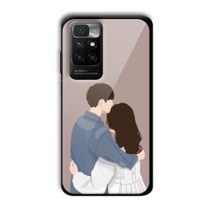 Cute Couple Customized Printed Glass Back Cover for Redmi 10 Prime