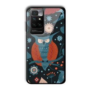 Blue Owl Customized Printed Glass Back Cover for Redmi 10 Prime
