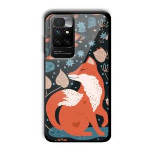Cute Fox Customized Printed Glass Back Cover for Redmi 10 Prime