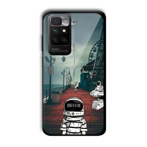 Little Astronaut Customized Printed Glass Back Cover for Redmi 10 Prime
