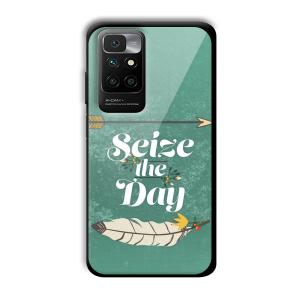 Seize the Day Customized Printed Glass Back Cover for Redmi 10 Prime