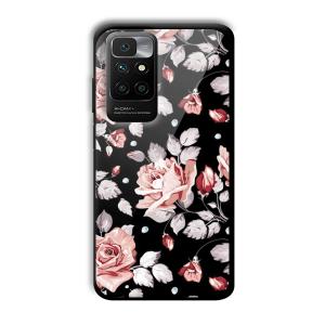 Flowery Design Customized Printed Glass Back Cover for Redmi 10 Prime