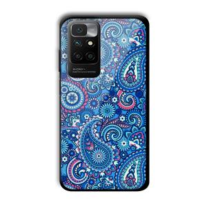 Blue Pattern Customized Printed Glass Back Cover for Redmi 10 Prime